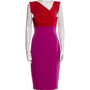 Black Halo Cowl Neck Midi Length Dress